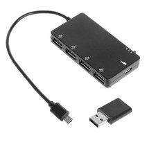 4 USB 인터페이스를 갖는 USB-C 스플리터에서 5 개 OTG 및 충전 기능을 지원합니다.