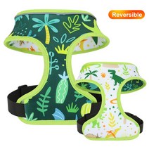 반사 개 고양이 하네스 나일론 강아지 조끼 가역 애완 동물 Harnesses 작은 대형 치와와 Pug, 01 Dinosaur_03 L