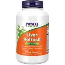 NOW는 밀크 씨슬 추출물과 독특한 허브-효소 혼합 180 베지 캡슐로 Liver Refresh, 02. 180 카운트(1팩)