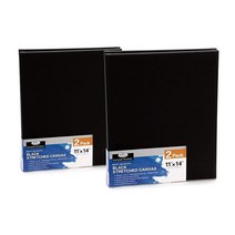 Royal & Langnickel Essentials 20.3x25.4cm 블랙 트리플 Gessoed 스트레치 캔버스 밸류 팩 오일 및 아크릴 페인팅용 4팩, 11 x 14 - 2PK