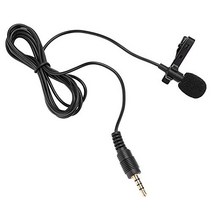 Clip-on Microphone 3.5mm Male Lapel Condenser Hands Free Mic Compatible with iPhone iPad Anroid Wind, 1