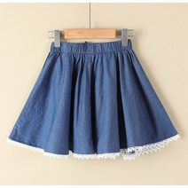세븐스타 ST0949 여아 봄 여름 가을 키즈 주니어 청 데님 스커트 플리츠 청치마 데일리 아동복