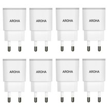 국산 아로하 2.1A 2USB 휴대폰 멀티 충전기 8개 1세트 MADE IN KOREA, 화이트4개X2