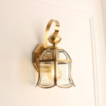 엔틱 황동 벽등 A타입 방수 벽부등, LED 에디슨 램프 ST64 전구색 포함