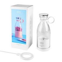 착즙기 휴대용 미니 전기 과일 블렌더 충전식 무선 USB 다기능 밀크 쉐이크 주스 쿠커, [01] White