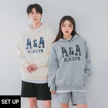 [SET] 앨빈클로 A&A 와플 배색 후드티 코튼 밴딩 스웨트 반바지 2종 패키지 - MULTI