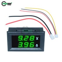 전압계 DC 100V 10A 미니 디지털 전류계 패널 전압 테스터 듀얼 LED 디스플레이 앰프 녹색 숫자, 01 DC 100V 10A