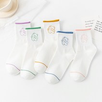 탐리프 곰돌이 여성 학생 중목 양말 10켤레 세트