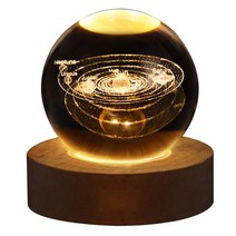 태양계행성 태양계모형 독특한 크리스탈 공 우주 비행사 행성 글로브 3D 레이저 새겨진 태양계 따뜻한 빛, 02 Solar System