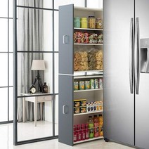 솔가구 냉장고 틈새 슬라이딩 주방 수납장 틈새장, 그레이 300 1개 구매