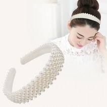 셀프웨딩 와이드 진주 머리띠 헤어밴드 H001Z