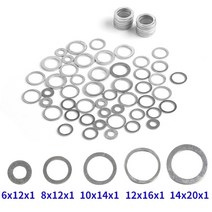 스프링 와셔 스텐 와샤 2050pcs m6-m26 알루미늄 플랫 와셔 플랫 링 가스켓 플러그 오일 씰 피팅 와셔 구색 패스너 하드웨어 액세서리, 22x29x1.5mm, 50개