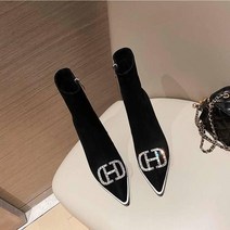 녕동 여성용 봄가을 스틸레토 발목 스판 앵클부츠 스틸레토 힐앵클힐 하이힐