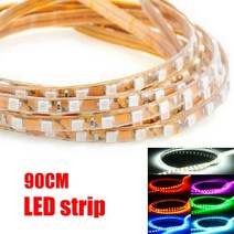 90cm 자동차 유연한 LED 스트립 조명 높은 전원 12V 45SMD 방수 LED 주간 주행 등 장식 자동차 DRL 라이트, [05] green