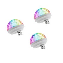 [인천대형파티룸] 하연 USB LED 미러볼 3개입 휴대용 노래방 마이크 클럽 싸이크 조명 파티룸 특수 무드 소형