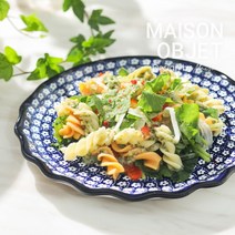 [프라카] 폴란드풍 도자기 프릴접시 중 20cm, 색상:블루블로썸, 1개