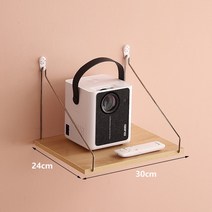프로젝터 거치대 브래킷 프로젝터 브래킷 프리 펀치 트레이 천장 천장 침대 옆 벽 교수형 선반 랜딩 프로젝터 홈 침실 배치 테이블 선반 벽 랙 교수형 벽, 클래식 후크 30*24cm 로그 (스틱 마크 네일 네일