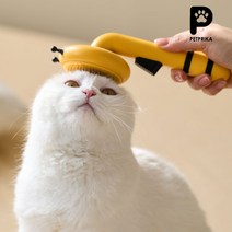 펫프리카 깔끔 허니 브러쉬 강아지 고양이 죽은털제거 무자극 원터치 빗, 레드+블랙