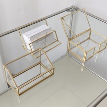 인싱글즈 고급 프레임 명함꽂이 골드 메모지 쿠폰함 미용실 네일샵 매장인테리어, 4.미니 육각 덮개형