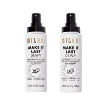 [정품] Milani Make It Dewy 3-in-1 세팅 스프레이 - 수분 공급 +, 2 Pack Dewy