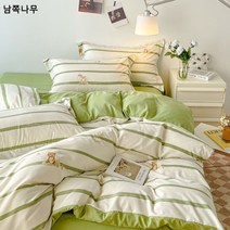 A타입 워싱 면마 4종세트 잔꽃바람 학생 3종세트 기숙사 침대시트 이불커버 침구 도매