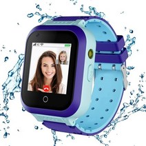 어린이용 스마트워치 4G 스마트 워치(GPS 포함) 분실 SOS 알림 WiFi 선물, Dark Blue
