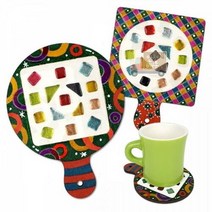 만들기대장-타일아트 컵받침 만들기, 타입2 (사각＋원)