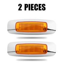 2pcs 8 LED 사이드 마커 테일 라이트 레드 화이트 옐로우 턴 신호 후면 표시 등 트럭 트레일러 트랙터 덤프, 03 YELLOW