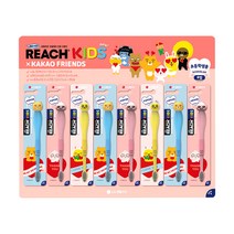 리치 키즈 카카오 프렌즈 어린이 칫솔 8개입, 핑크 (라이언+어피치+무지), 2세트