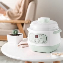 황토 슬로우 쿠커 약탕겸용 쿡 타이머 전기 멀티 찜기 느린 밥솥 작은 스튜 냄비 예비, 02 green_01 CN