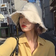 엘마운틴 빈티지 코튼 벙거지 모자 여성 남자 봄 가을 패션 버킷햇