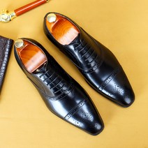 1단 소가죽 조화 리얼 가죽 고리 빈티지 스크럽 비즈니스 핸드메이드 남성 로퍼