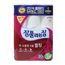 [P1G] 잘풀리는집 3겹 퀼팅 화장지 30롤 두루마리 / 두루마리휴지 키친타올 각티슈 천연펄프화장지 점보롤화장지 유한킴벌리화장지 롤화장지 화장실화장지 종이화장지 두루마리화장지 ( P1G / 559987EA ), 1, 본상품선택