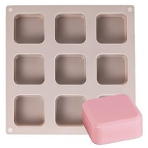 제이앤메이드 민무늬 라운드 정사각몰드 실리콘몰드 9구