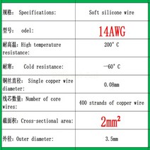 8게이지배선 100 meters/50 high quality soft silicone wire and cable 8 12 14 16 18 20 22 24 26 28 30, 11 14AWG_01 1m_01 red