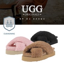 호주 정품 UGG 아이리스 플러피 양털 플랫폼 슬라이드 어그