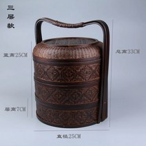 곶감단지 상자 애교예단 화과자케이스 큰 선물상자 골동품 대나무 칠기 광장 작은 라운드 보관 음식 다도 제로 액세서리, 대형 래커 라운드 3겹
