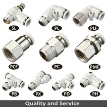 퀵커플러 공압 피팅 파이프 커넥터 흰색 호스 1/4 1/2 6mm 8mm BSP 스레드 퀵 커플 링 에어 튜브, 6-m5 (6mm-M5), PB