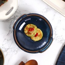 한국 여주도자기 양날개 원형 찬기, 아쿠아블루