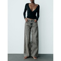 ZARA 여자 와이드핏 청바지 캐주얼 데님팬츠 3Y1007
