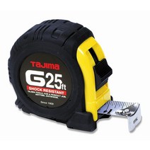 Tajima G16BW 4.9m(16피트) 표준 눈금 줄자 2.5cm(1인치) 스틸 블레이드 포함, 25 ft x 1 inch