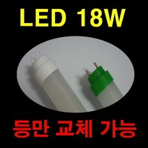 LED 슬림직갓 노출 갓등 슬림매입 램프포함 등기구/20W 32W 40W 형광등 등만교체 LED 직관등/전구색 주광색 18W 컨버터 외장형 LED 직관램프 램프만, 120cm 컨버터 외장형 주광색 18.2W