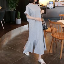 하이데일리 반팔 디플론 프릴 롱원피스