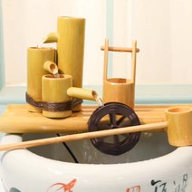 준스브로 대나무 물레방아 인공폭포 천연가습 분수대 물순환 30cm