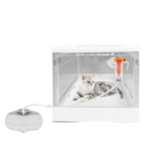 고양이 산소방 애완 동물 강아지 호흡기 치료 케이지, 라지+산소밸브+기저귀