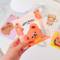 브로위즈 생리대파우치 캐릭터 곰돌이 마스크보관 어린이집약파우치 미니 지퍼백 답례품포장
