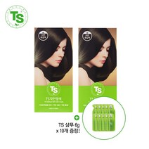 티에스 샴푸 착한염색 x 2개 + 샴푸6g x 10개, FREE, 7호 연한갈색