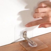 가구 고정 무타공 고리 소형 넘어짐 방지 스토퍼 고정 꺽쇠 안전용품 아이방 아이 보호 캣타워 캣폴 진열장 장식장 앵글 랙 맞춤 선반 시스템 모듈 파티션 칸막이 가벽 서랍장 논슬립