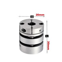 TS GLOBAL 알루미늄 D20L30 더블 다이어프램 커플 링 탄성 커넥터 D20mm L30mm 볼 스크류 스텝 서보 모터, 13 6.35x6.35