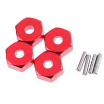 4개/대 알루미늄 RC 휠 육각 너트 핀 드라이브 허브 4P HSP 102042 1/10 4WD 자동차 Himoto 용 업그레이드, 04 Red